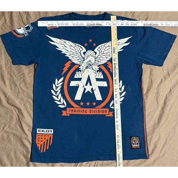 American Fighter Men's Large Graphic T-shirt Training Division Blue Orange - Picture 2 of 8